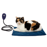 Pet Heating Pad for Cat Dog Electric Waterproof Indoor Heated Blue Mat Auto Constant Temperature Chew Resistant Cord and Removable Cover (15.8"x11.8")