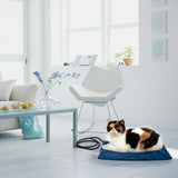 Pet Heating Pad for Cat Dog Electric Waterproof Indoor Heated Blue Mat Auto Constant Temperature Chew Resistant Cord and Removable Cover (15.8"x11.8")