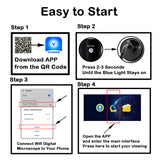 WiFi Digital Microscope Wireless 50X to 1000X Zoom Magnification Mini Handheld Endoscope Inspection HD Camera 8 LED Light, Compatible with iPhone iPad Android Smartphone Mac Windows