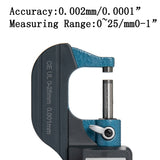Digital Micrometer 0-1" / 0-25mm Electronic Display Gauge 0.00004" / 0.001mm Thickness Measuring Inch / Metric Diameter Caliper ( with Extra Battery )