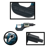 Digital Micrometer 0-1" / 0-25mm Electronic Display Gauge 0.00004" / 0.001mm Thickness Measuring Inch / Metric Diameter Caliper ( with Extra Battery )