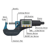 Digital Micrometer 0-1" / 0-25mm Electronic Display Gauge 0.00004" / 0.001mm Thickness Measuring Inch / Metric Diameter Caliper ( with Extra Battery )