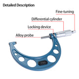 Beslands External Micrometer Set of 4, Outside Metric Micrometer(0-25mm;25-50mm;50-75mm;75-100mm), 0.01mm Graduation Precision Measuring Calipers