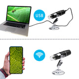 WiFi Digital Microscope Wireless 50X to 1000X Zoom Magnification Mini Handheld Endoscope Inspection HD Camera 8 LED Light, Compatible with iPhone iPad Android Smartphone Mac Windows